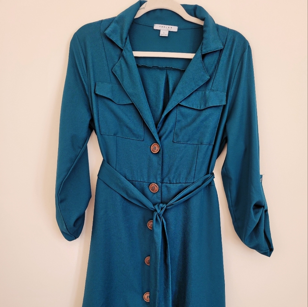 Business Casual Tshiry Dress with Belt